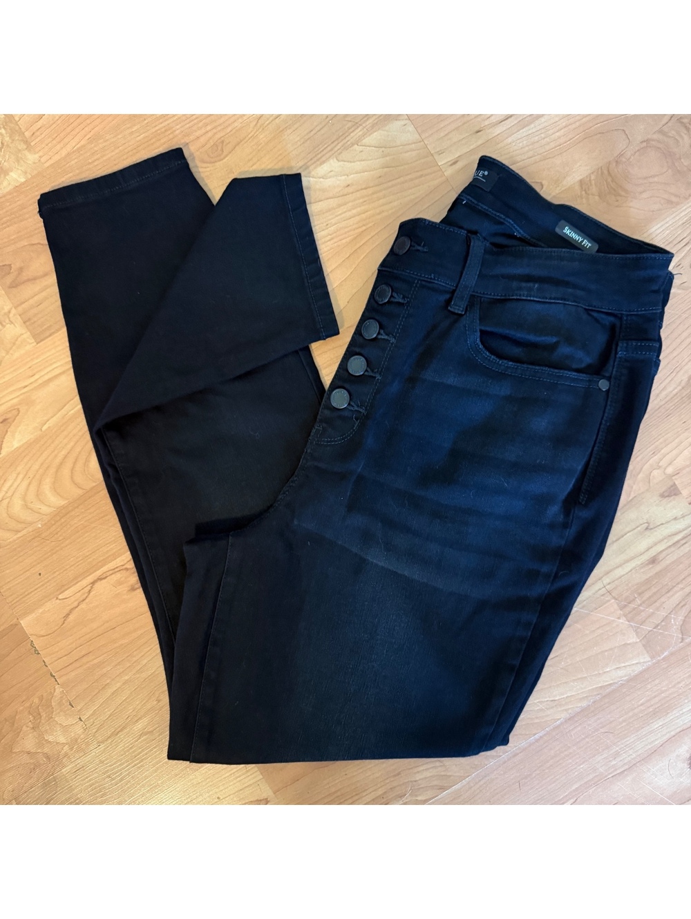 Judy Blue Black Skinny Jeans 14W High Rise Button Fly Stretch Denim Plus